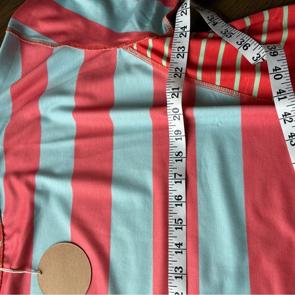 BiBi Coral and Sky Striped Short Sleeve Top - Picture 5 of 6